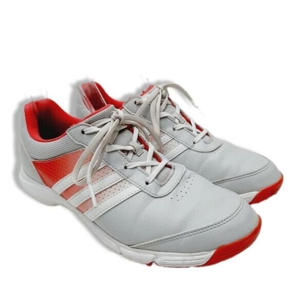 ADIDAS Tech Response Golf Shoes Soft Spike Grey & Pink Sz 7.5 Flawed - Picture 1 of 16